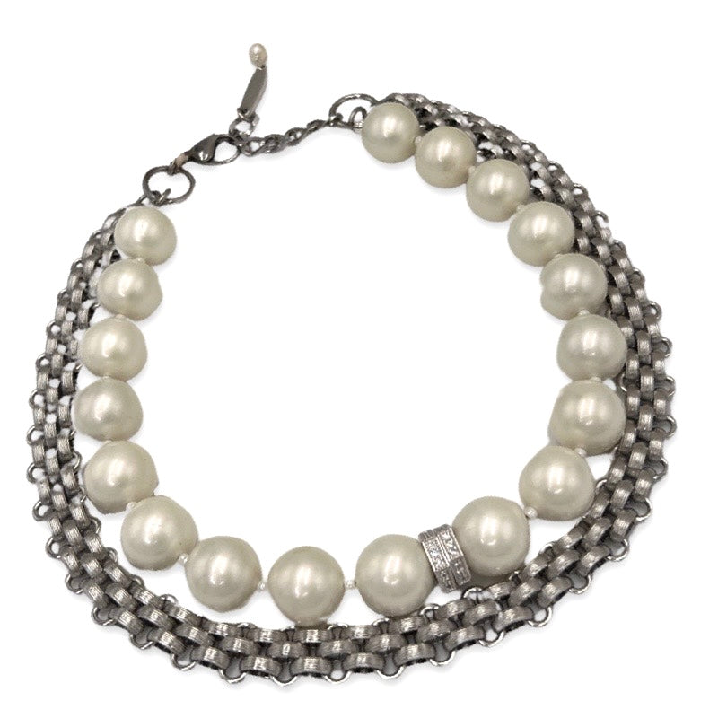 Delve Pearl Chain Necklace Necklaces Cerese D, Inc.   