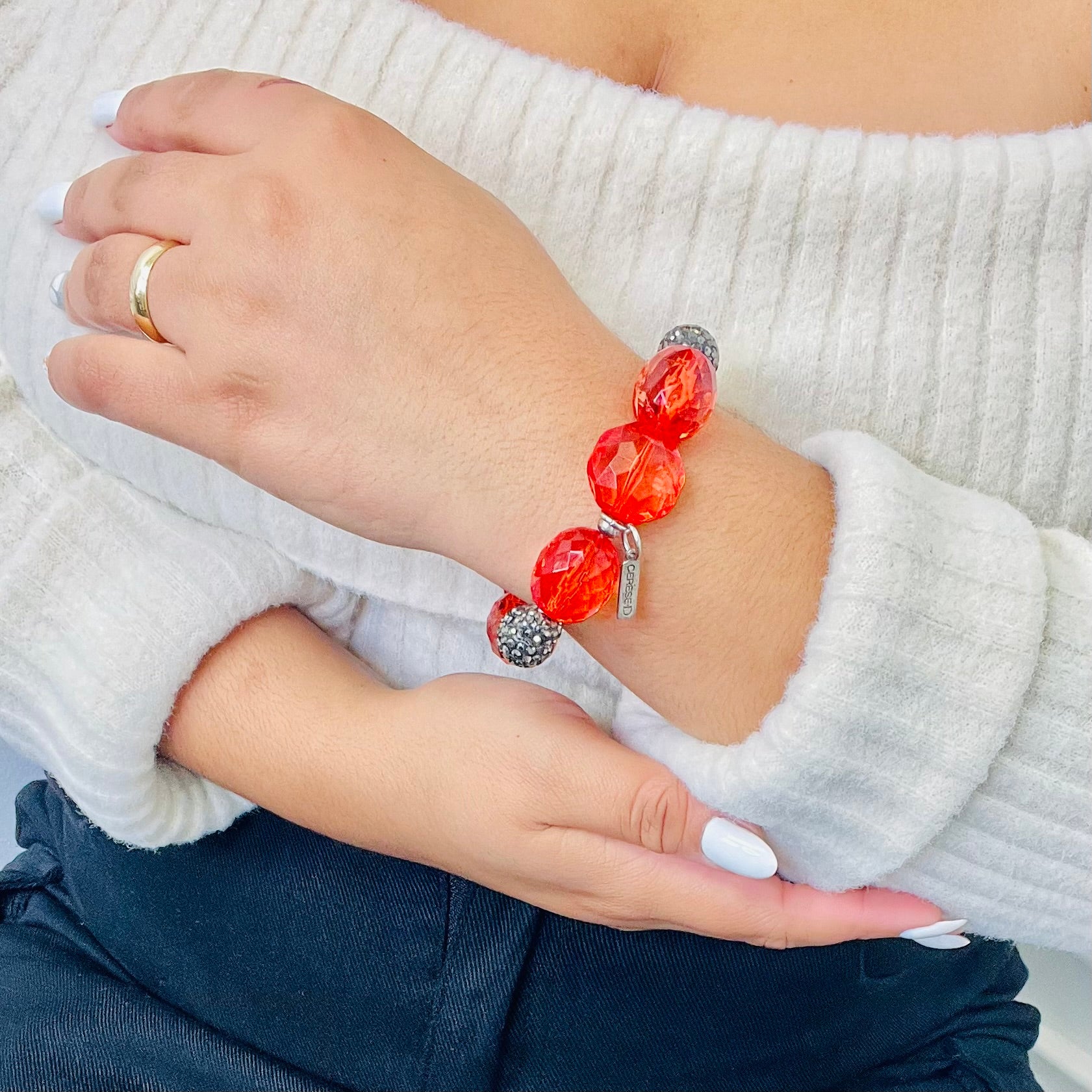 Beverly Red Angola Bracelet