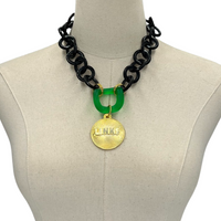 Links Black Greens Necklace LINKS Necklaces Cerese D, Inc. Gold  