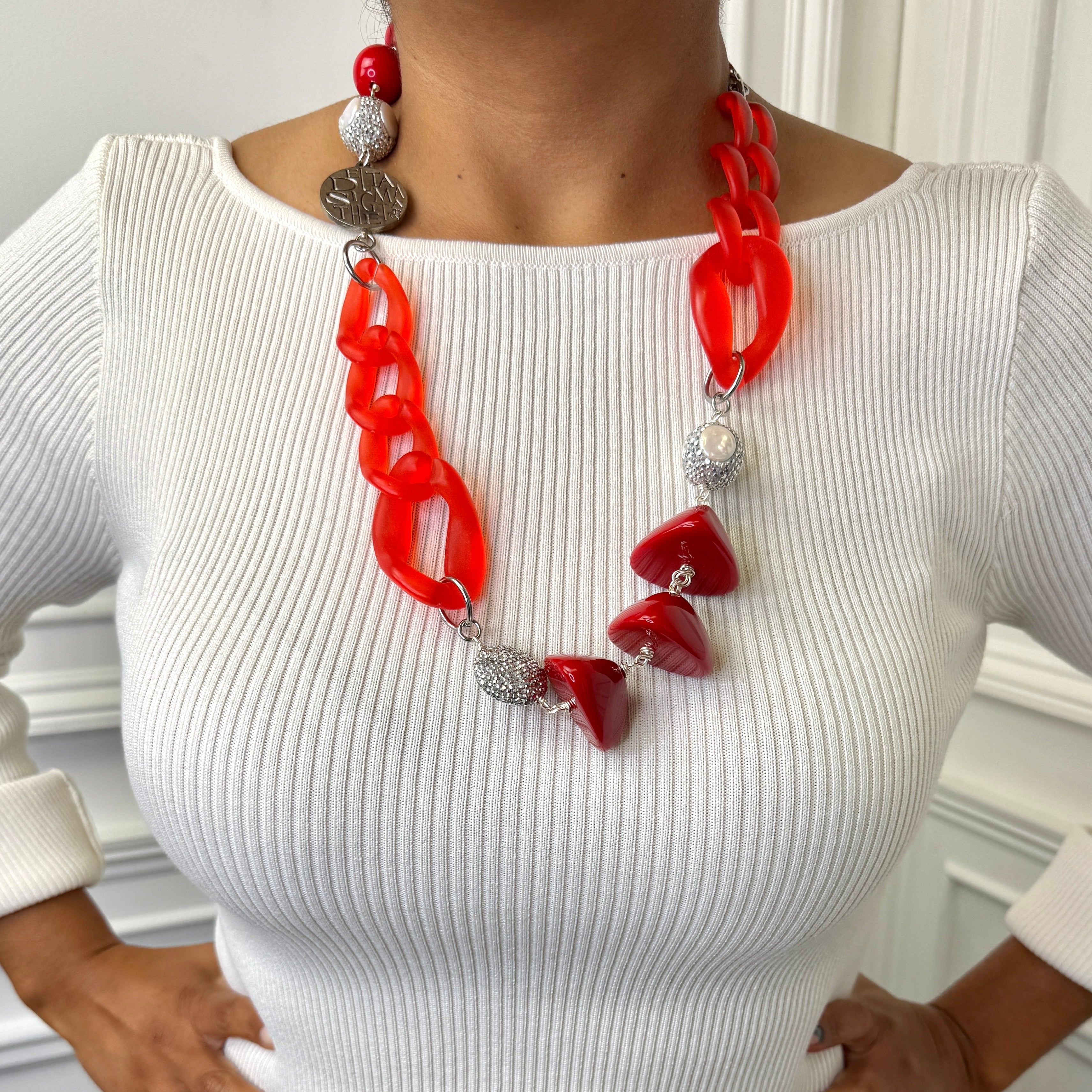 Delta Red Tail Necklace
