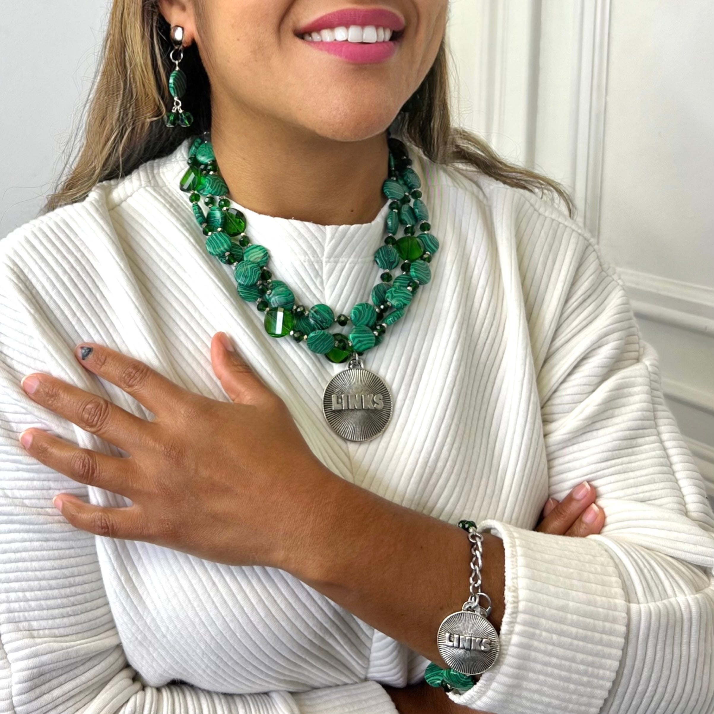 Links Mala Green Necklace