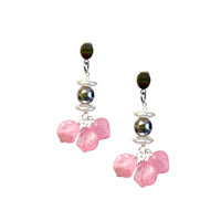 Soft Pink Nibb Earring Earrings Cerese D, Inc. Silver  