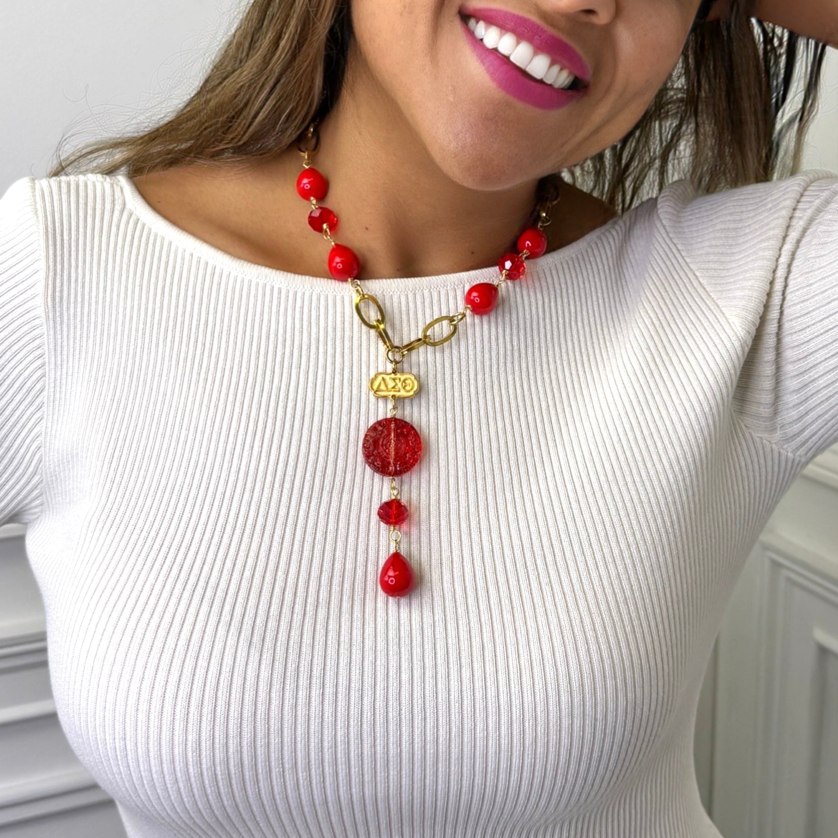 Delta Fantastic Red Necklace