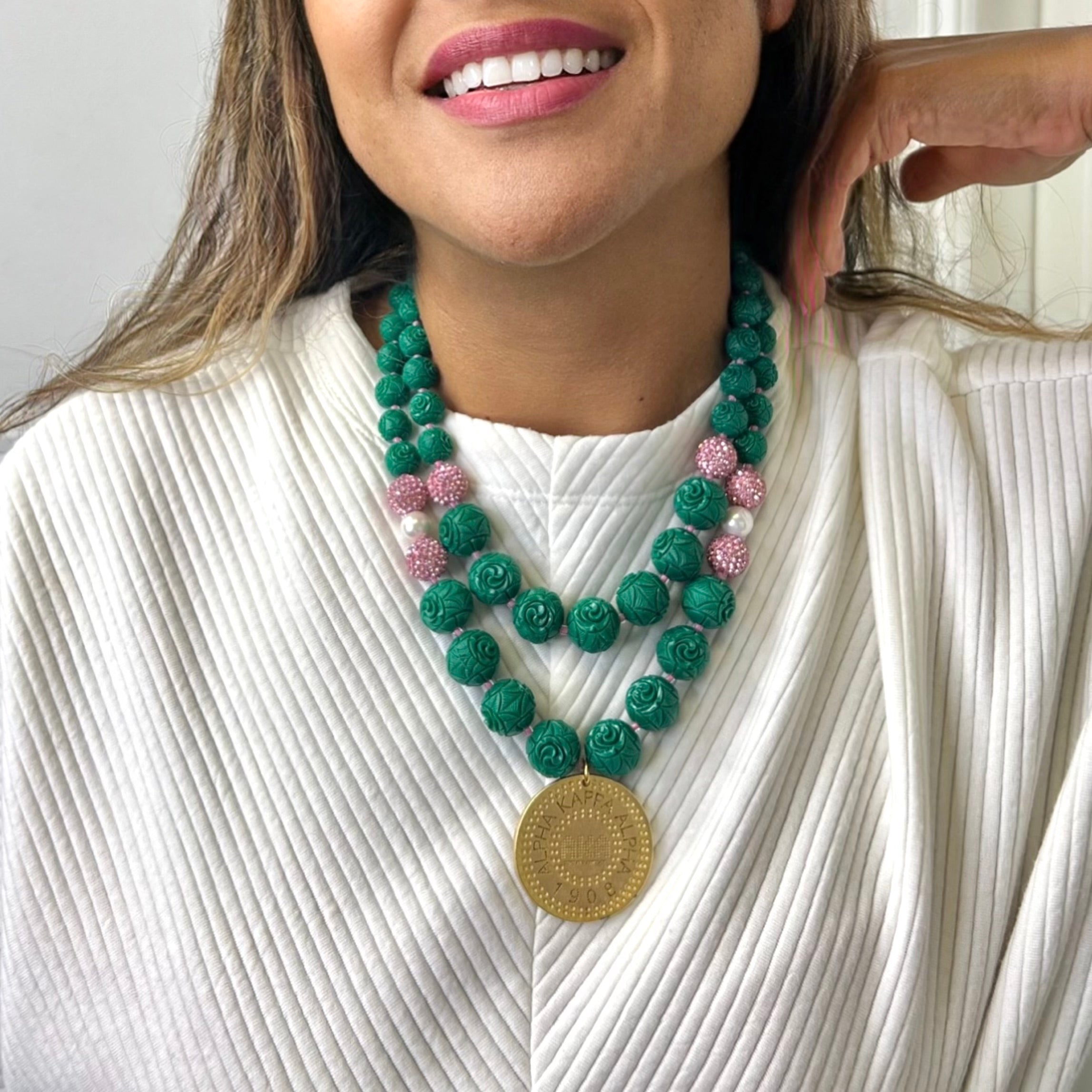 AKA Carved Lime Necklace