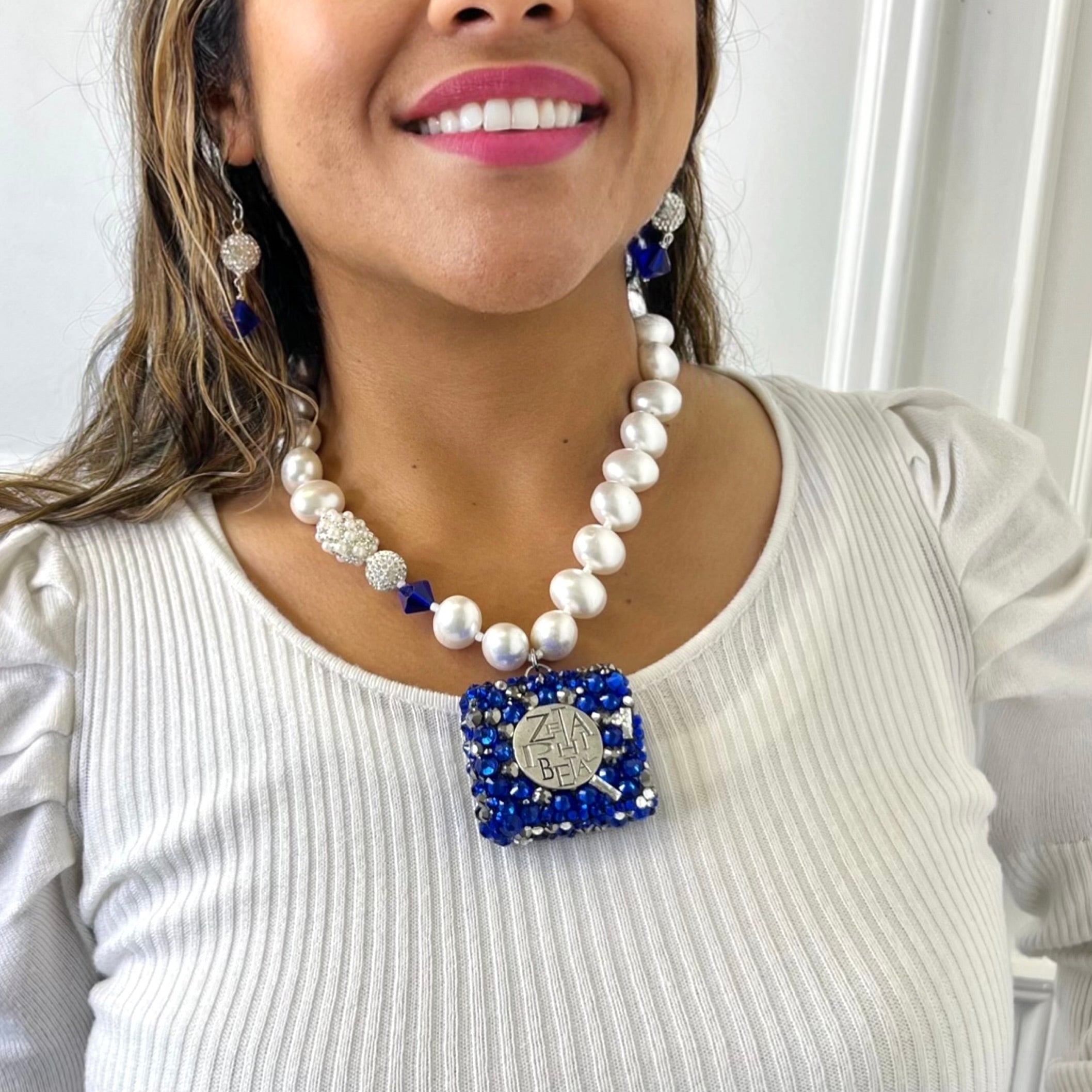 Zeta Blue Bling Jazz Necklace