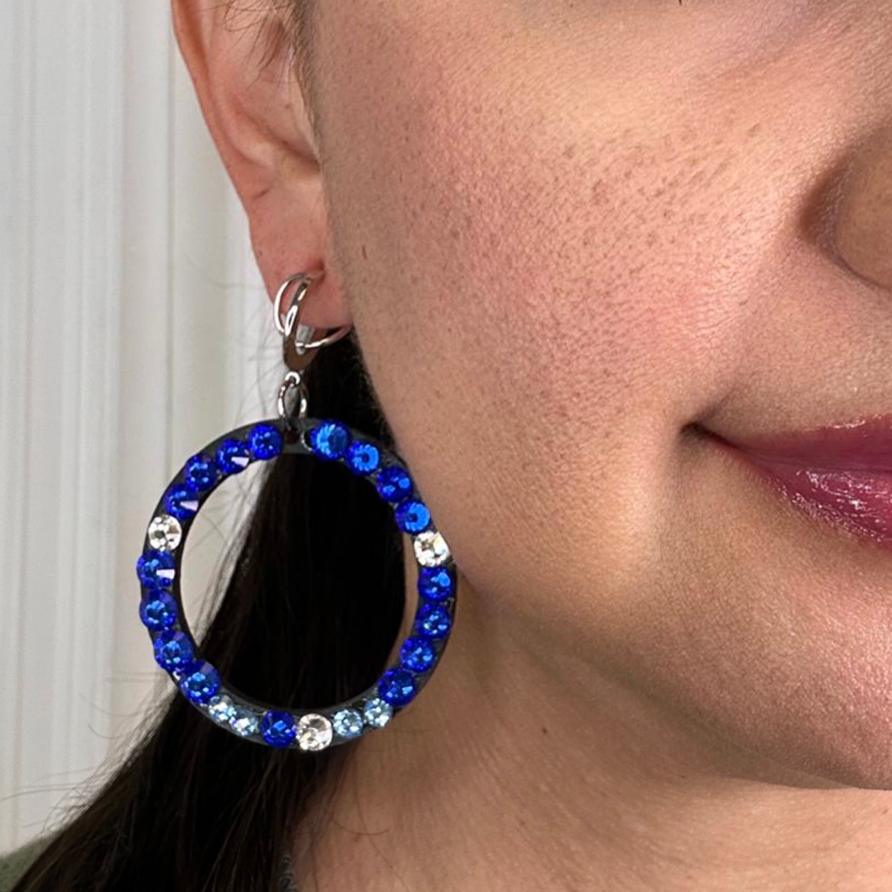 Flash Blue Hoop Earring