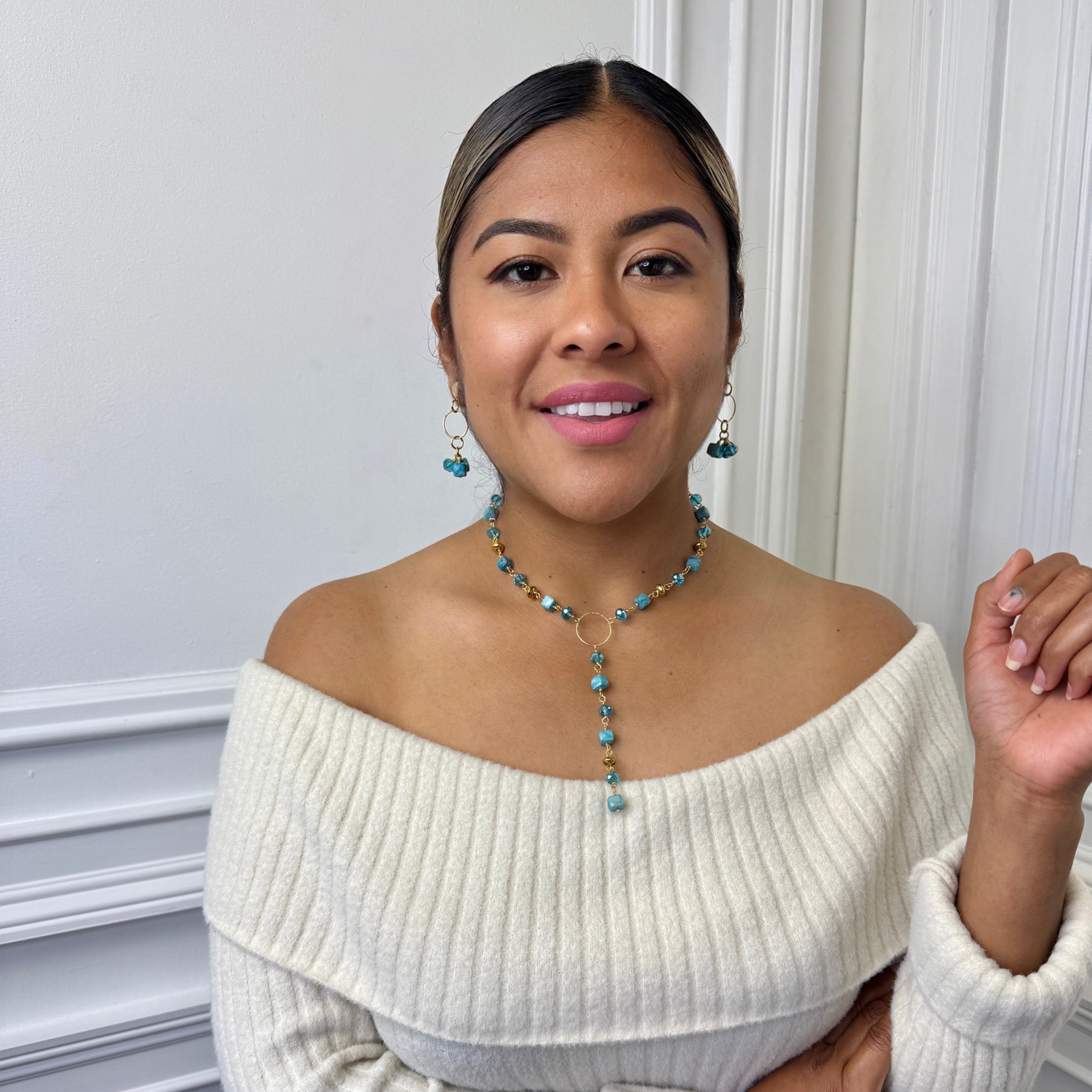 Turquoise Blue Patch Necklace