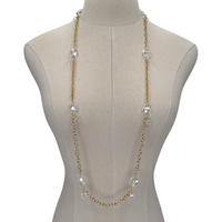 Crystal Clear Davis Necklace Necklaces Cerese D, Inc. Gold  