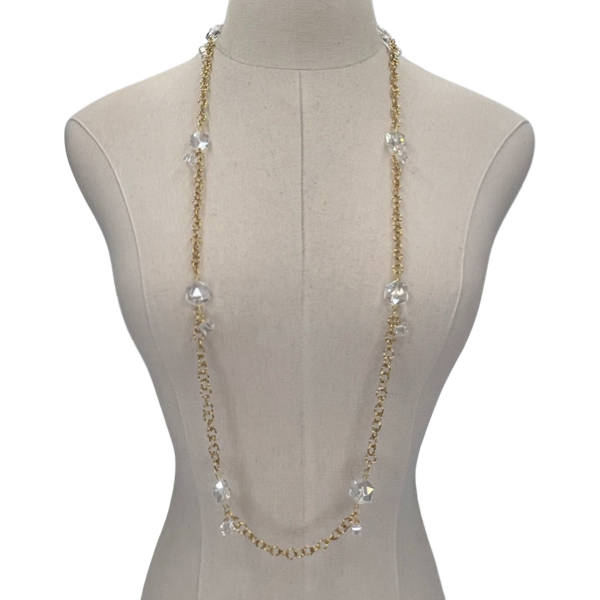 Crystal Clear Davis Necklace Necklaces Cerese D, Inc. Gold  