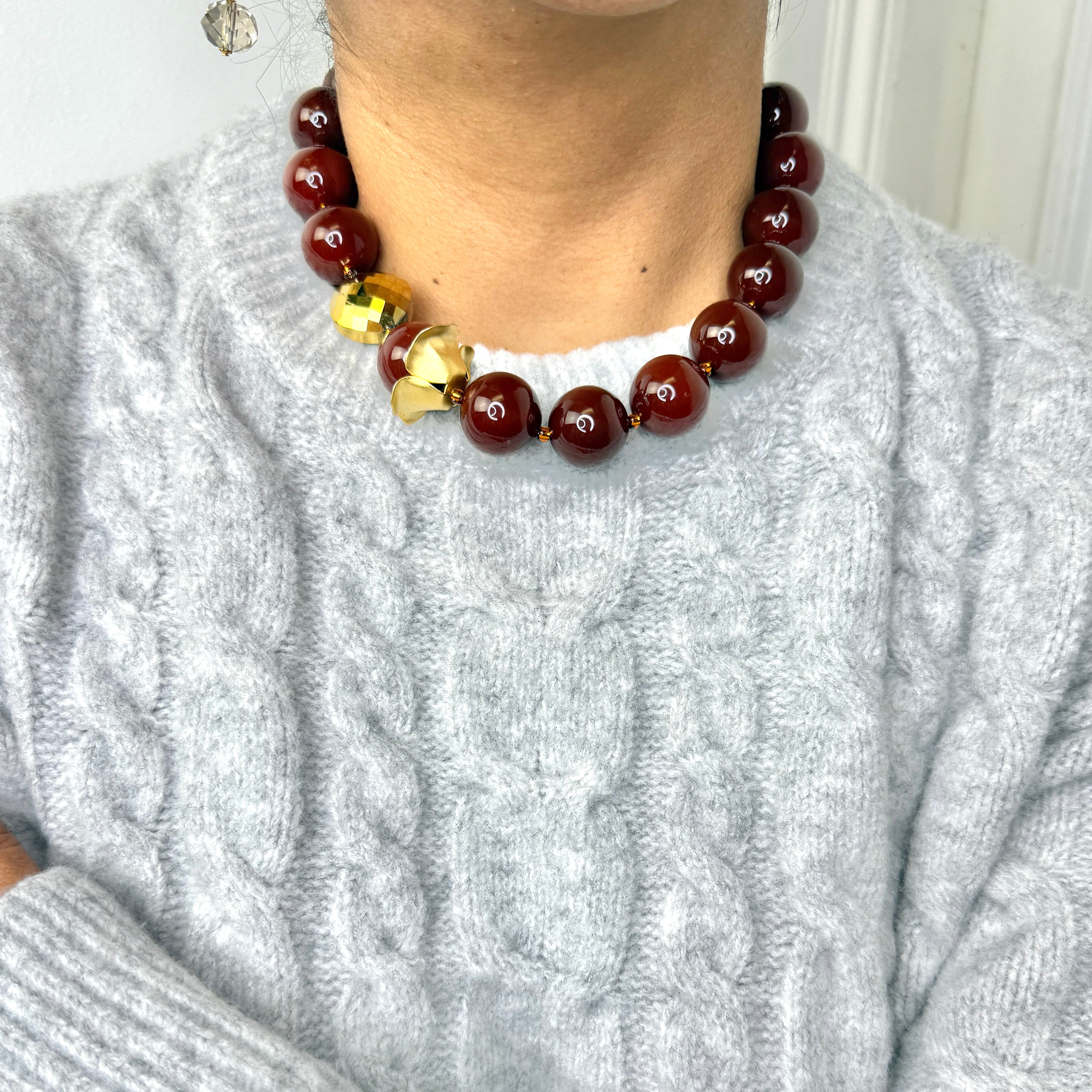 Eton Carnelian Flower Necklace