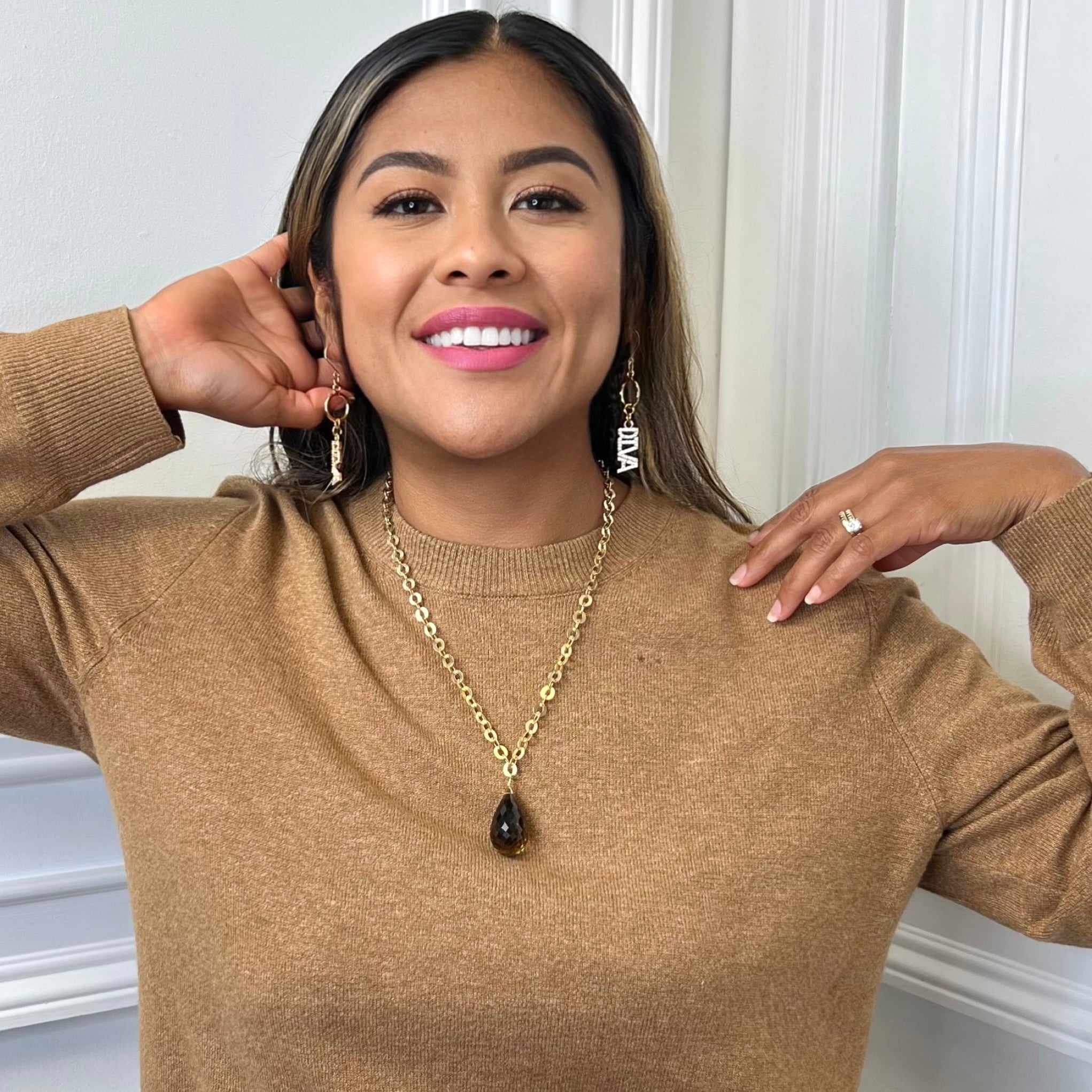 Smoky Droplet Necklace
