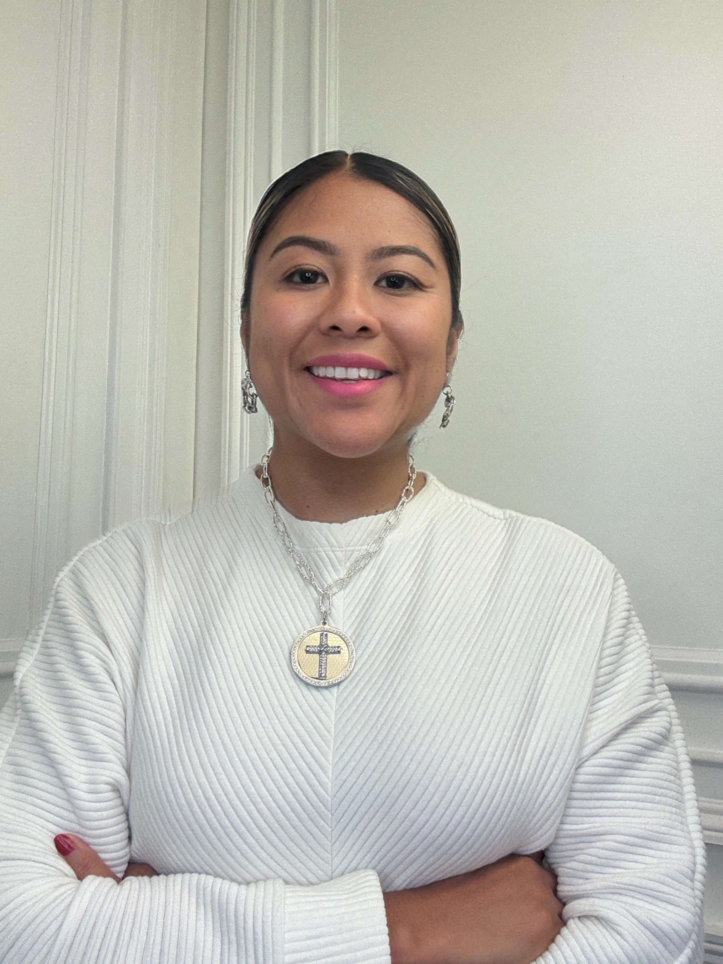 Cross Bling Circle Necklace