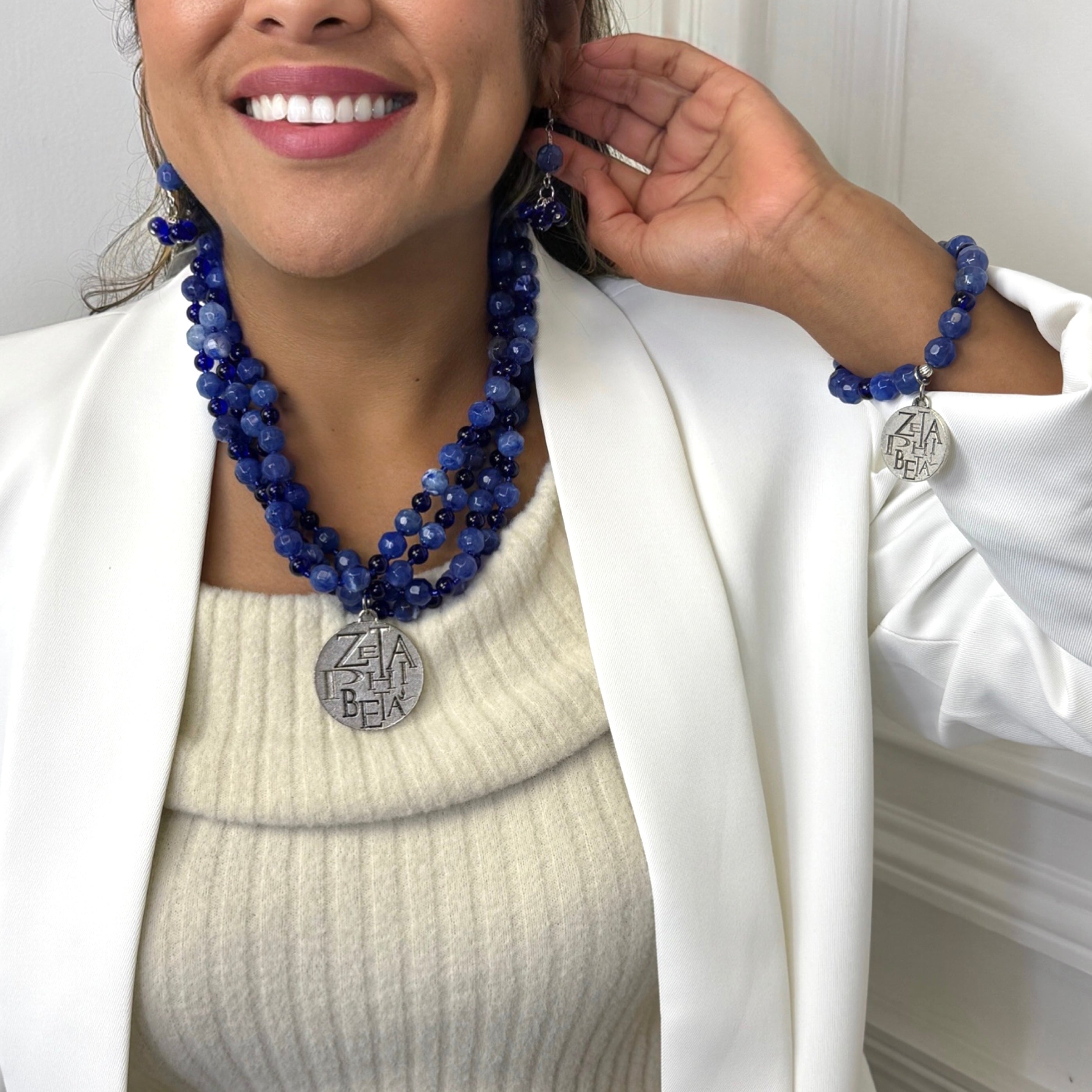 Zeta Fall Blue Necklace