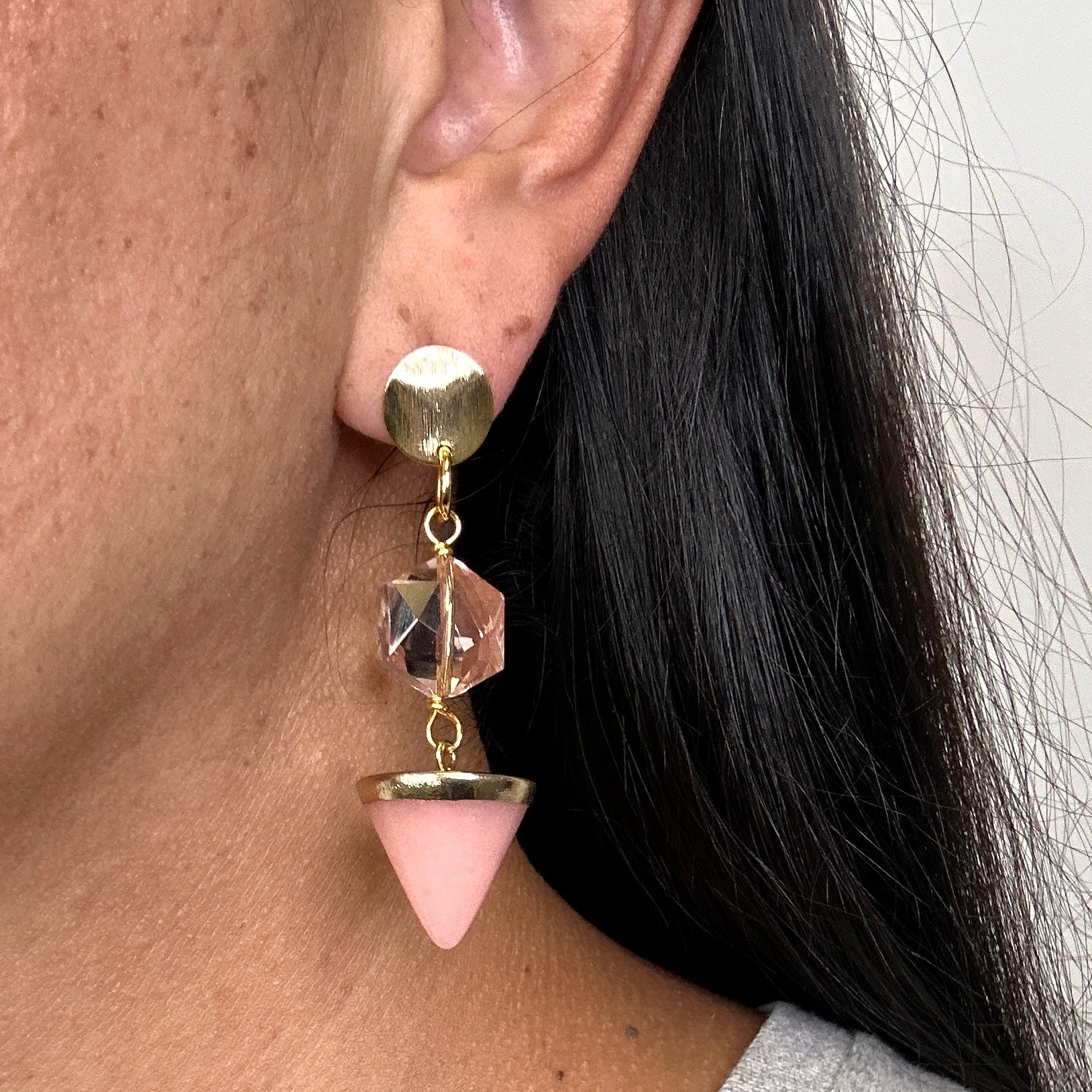 Pink Cone Earring