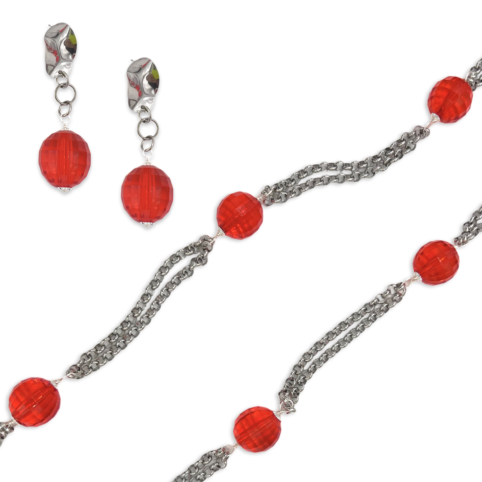 Red Stations Necklace