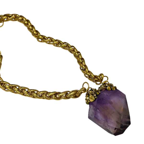 Amethyst Purple Rock Necklace OOAK Cerese D, Inc.   