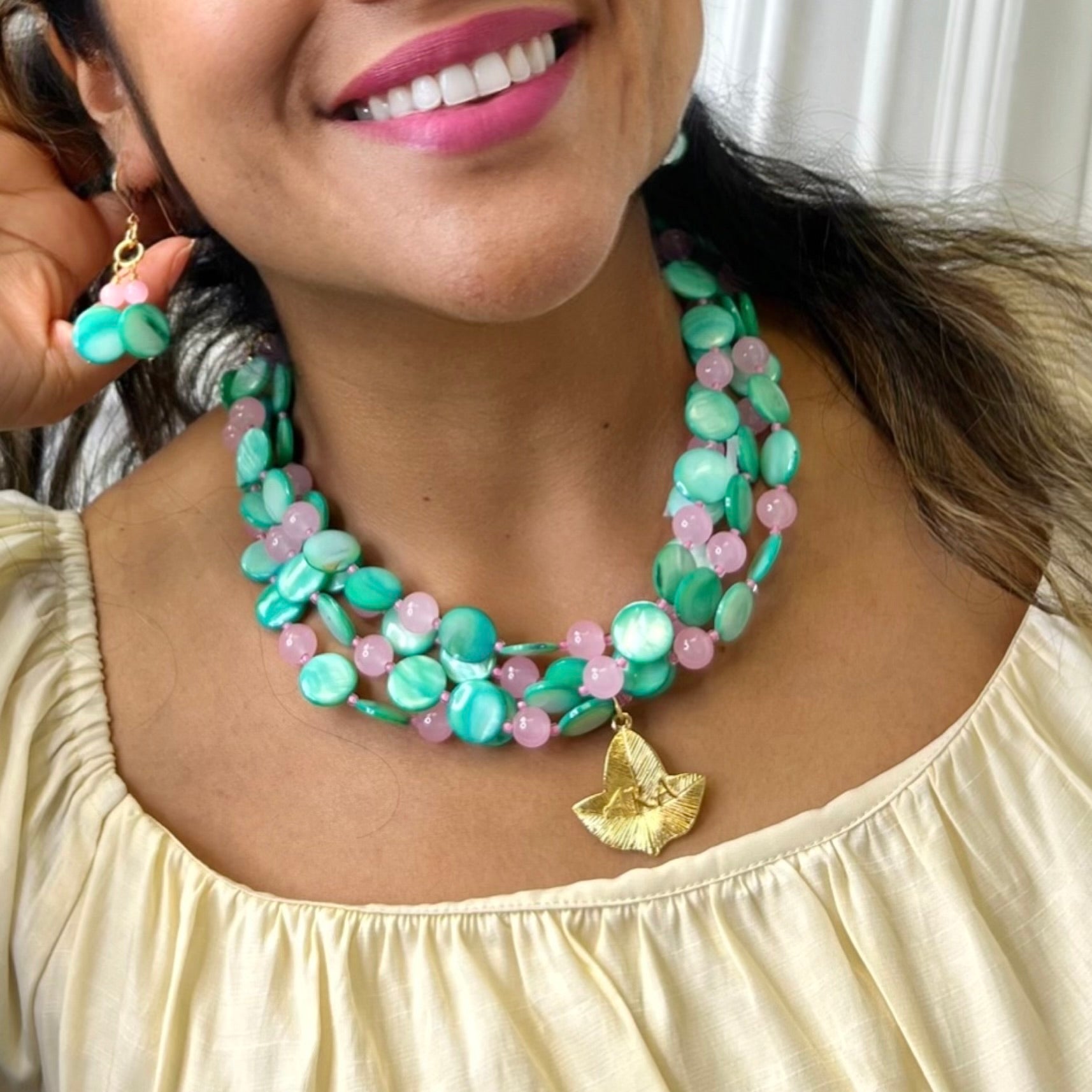 AKA Round Green Necklace