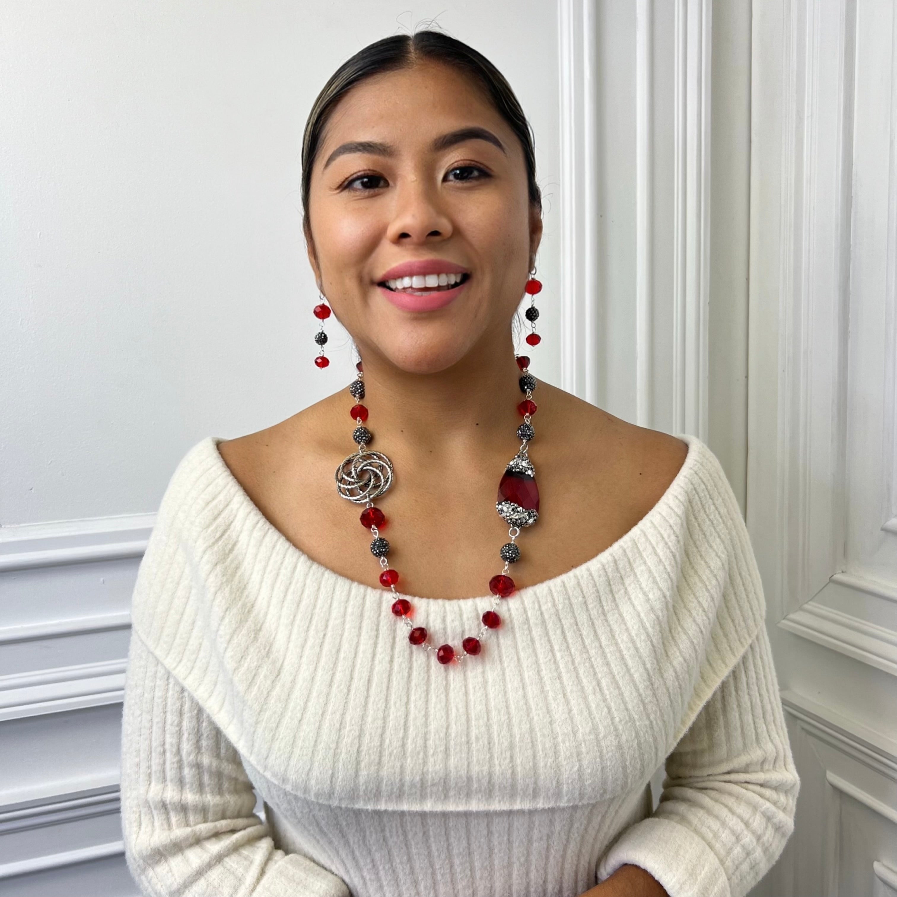 Carmine Opera Necklace
