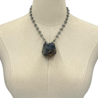 Blue Kyanite Rock Necklace OOAK Cerese D, Inc.   