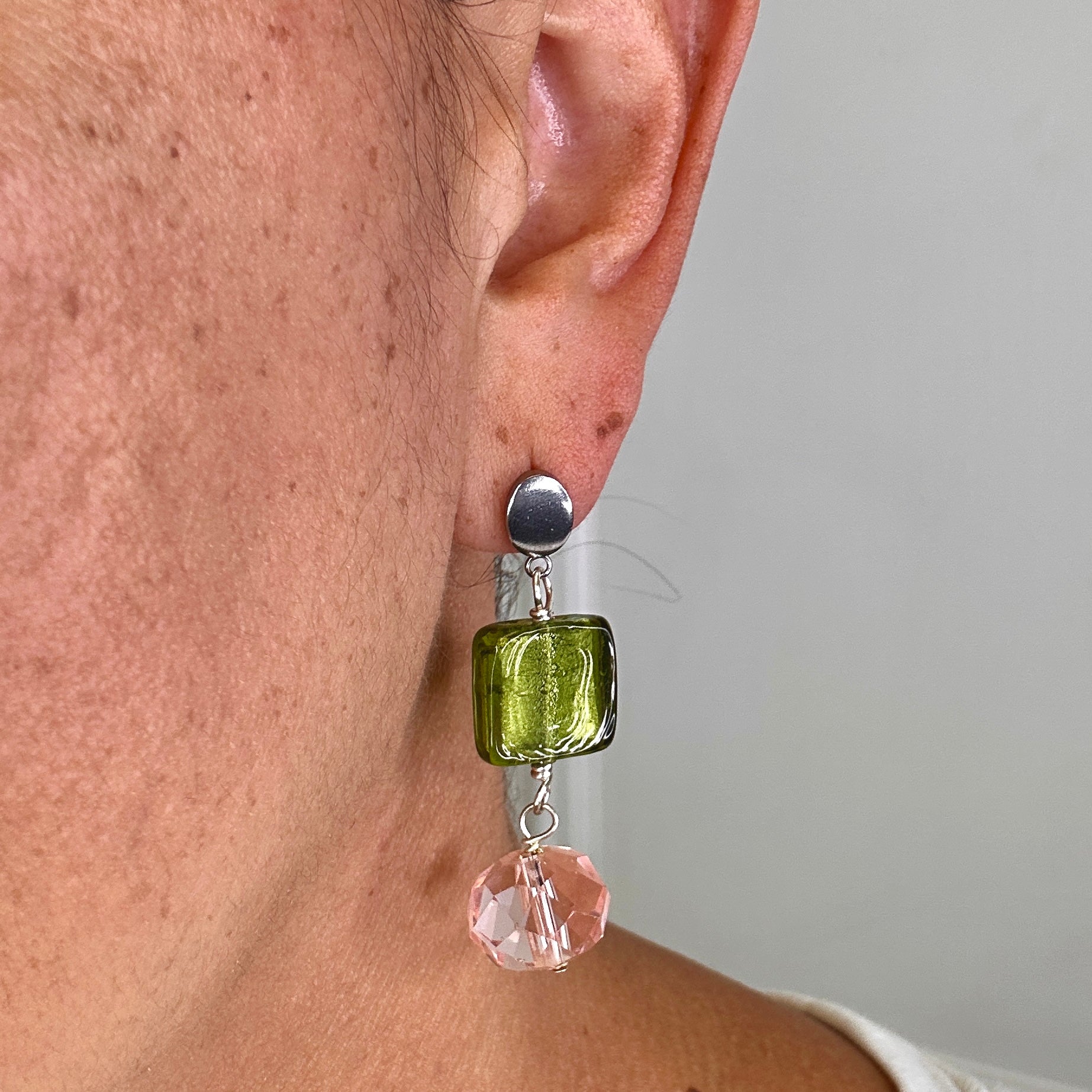 Green Flame Earring