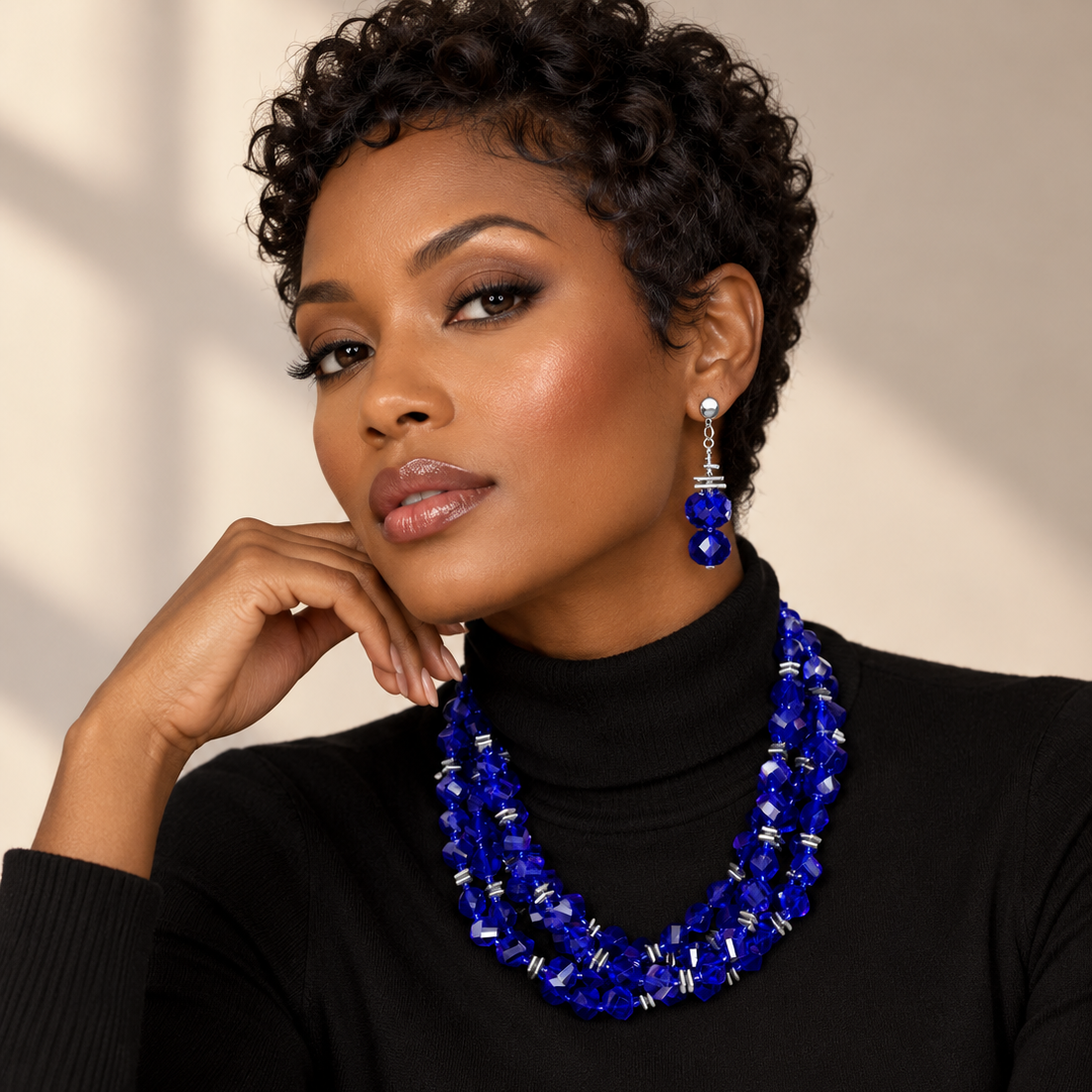 Blue Across Necklace