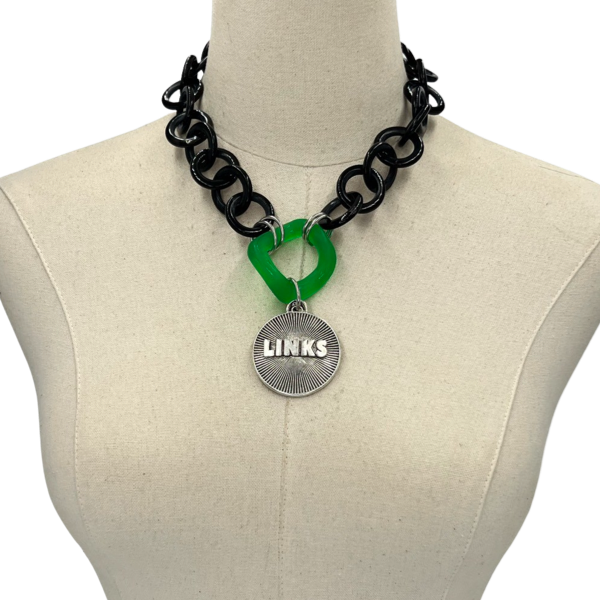Links Black Greens Necklace LINKS Necklaces Cerese D, Inc. Silver  