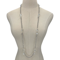 Crystal Clear Davis Necklace Necklaces Cerese D, Inc. Silver  