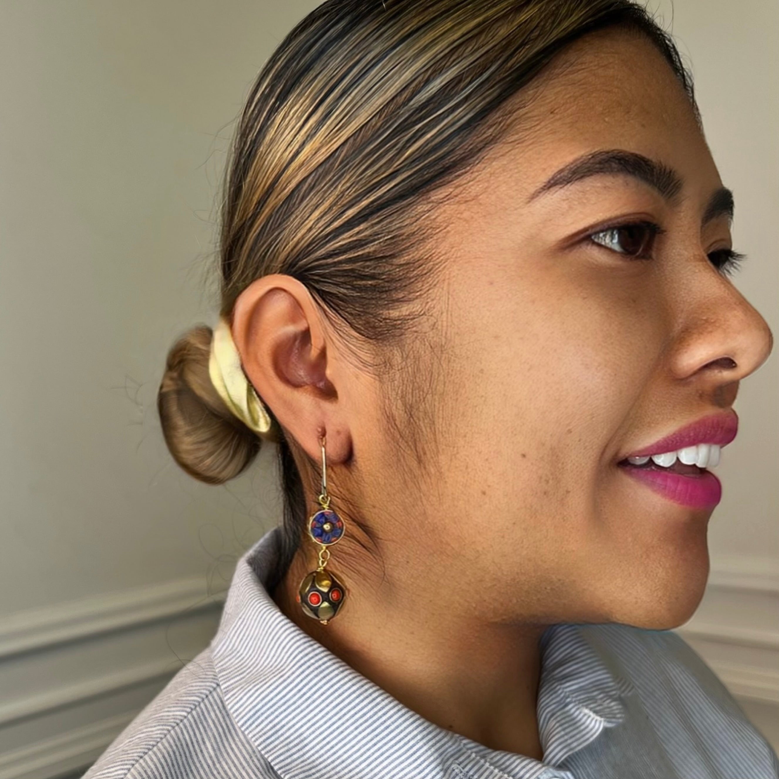 Navy Kickapoo Cavern Earring