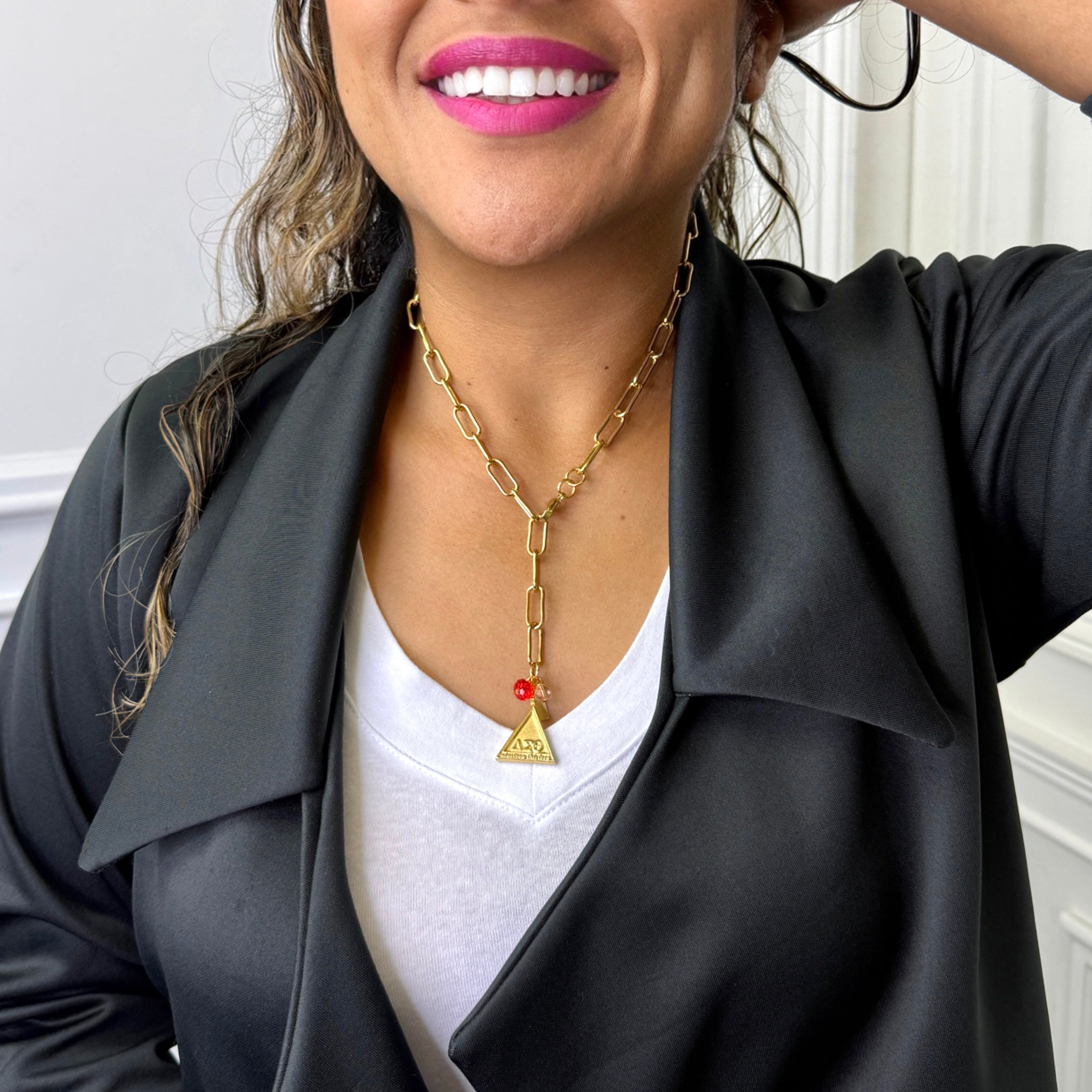 Delta Paper Lariat Necklace