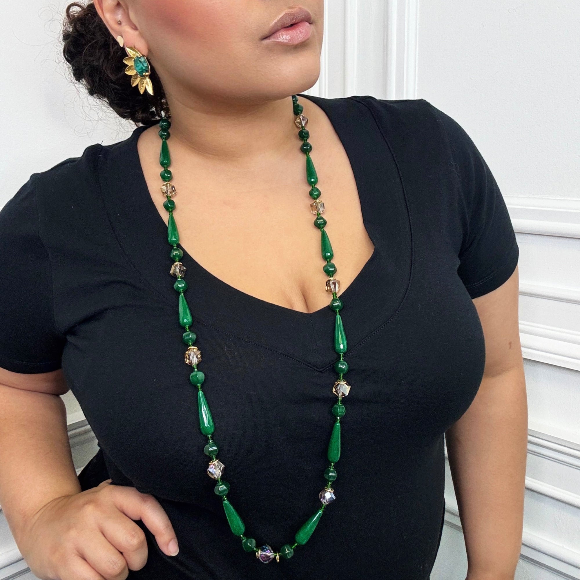 Green Jade Living Night Necklace