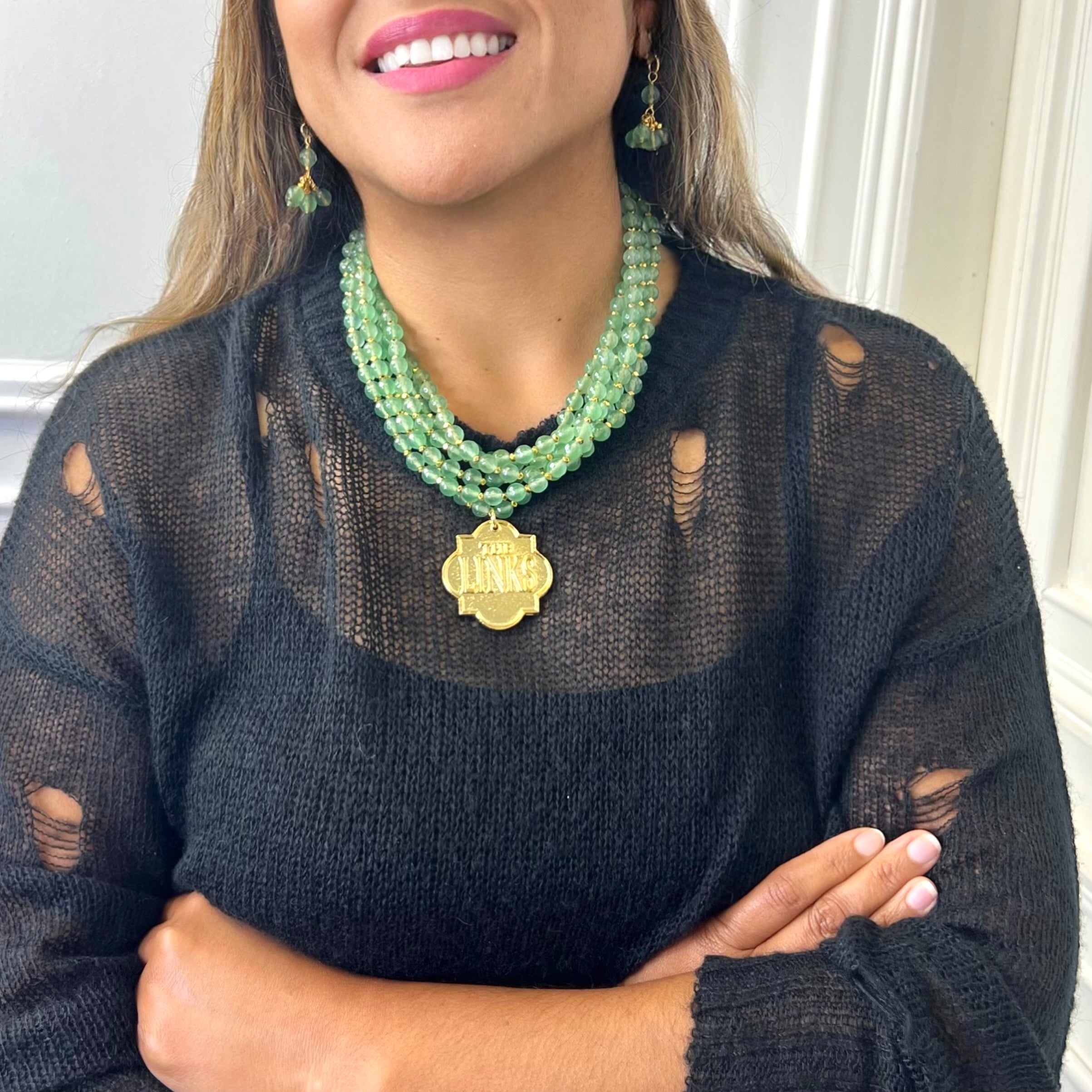 Links Laid Green Necklace