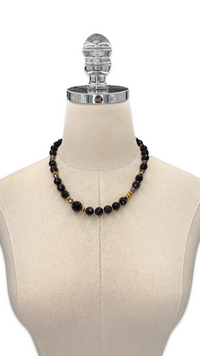 Garnet Shine Gold Necklace Necklaces Cerese D, Inc.   