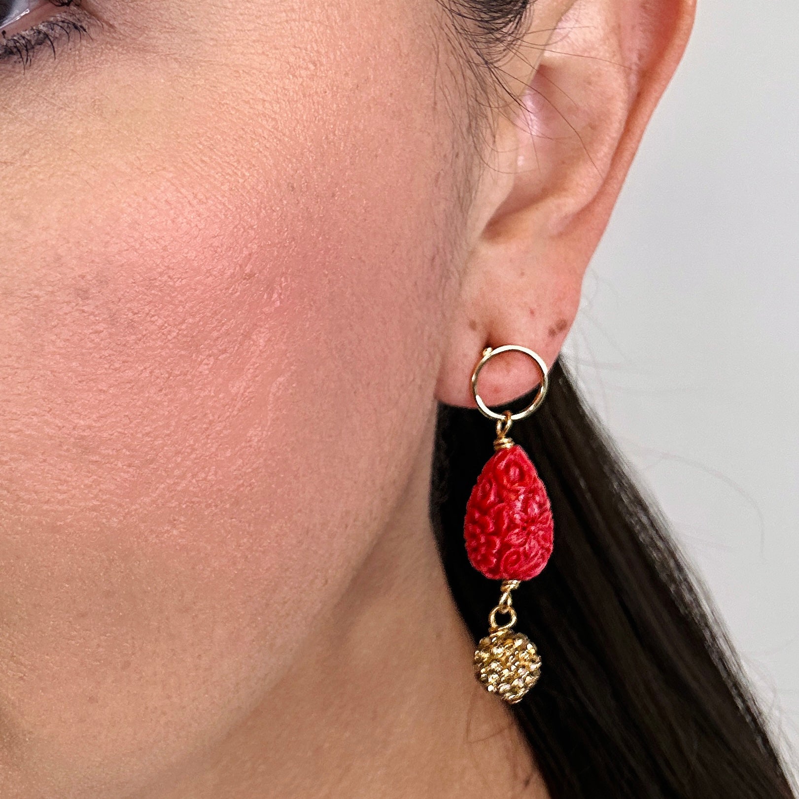 Red Grain Earrings