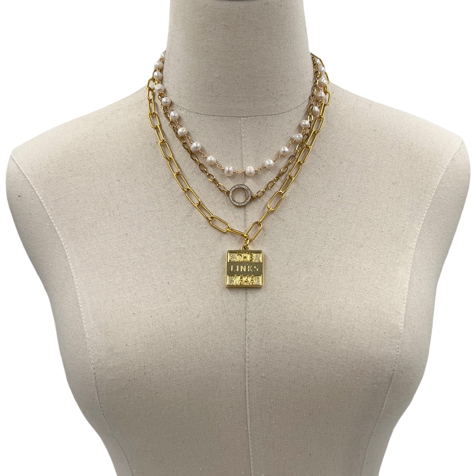 Links Pearl Champagne Necklace