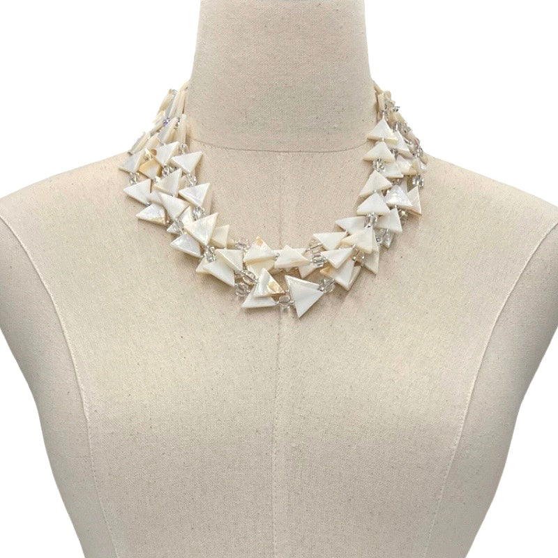Triangle White Lotus Necklace