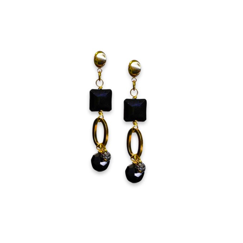 Black and Silver Earring