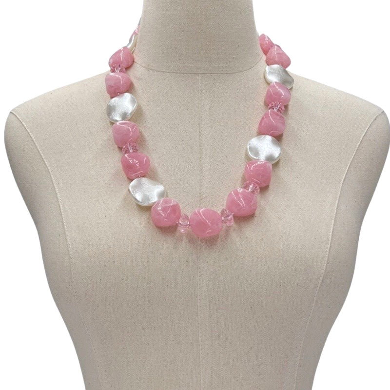 Soft Pink Gaines Necklace Necklaces Cerese D, Inc. Gold  