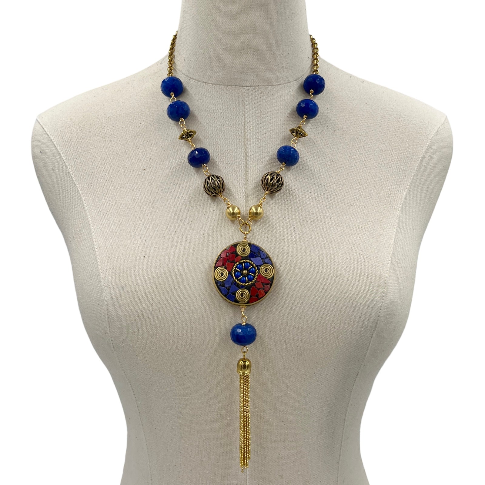 Trumpet Blue Necklace