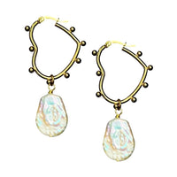 Labor Spotted Heart Earrings Earrings Cerese D, Inc.   