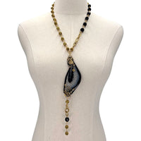 Onyx Agate Flipped Necklace OOAK Cerese D, Inc.   