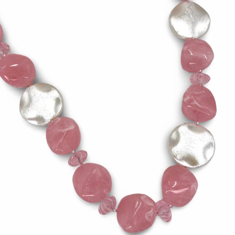 Soft Pink Gaines Necklace Necklaces Cerese D, Inc.   