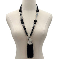 Masked Black Downtown Necklace Necklaces Cerese D, Inc. Silver  