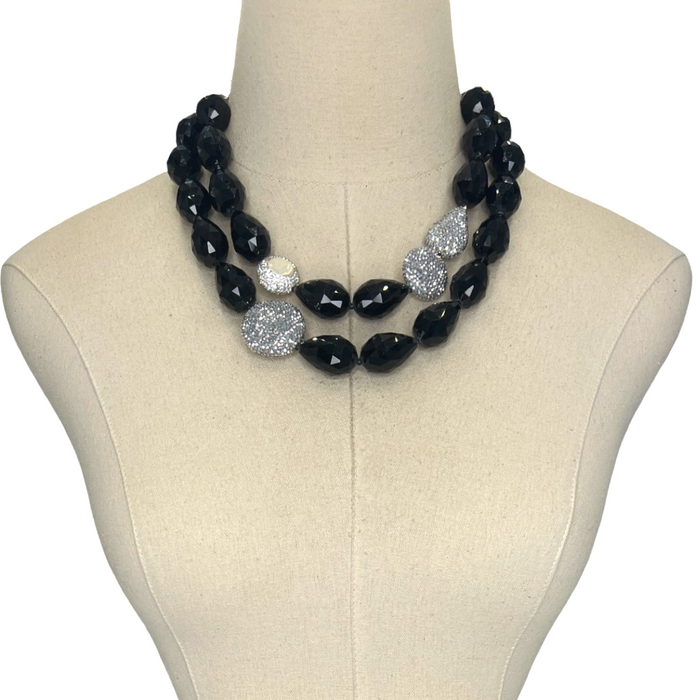 Clarion Black Necklace Necklaces Cerese D, Inc.   