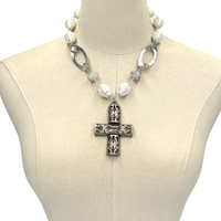 Cross Francis Vat Necklace OOAK Cerese D, Inc. Silver  