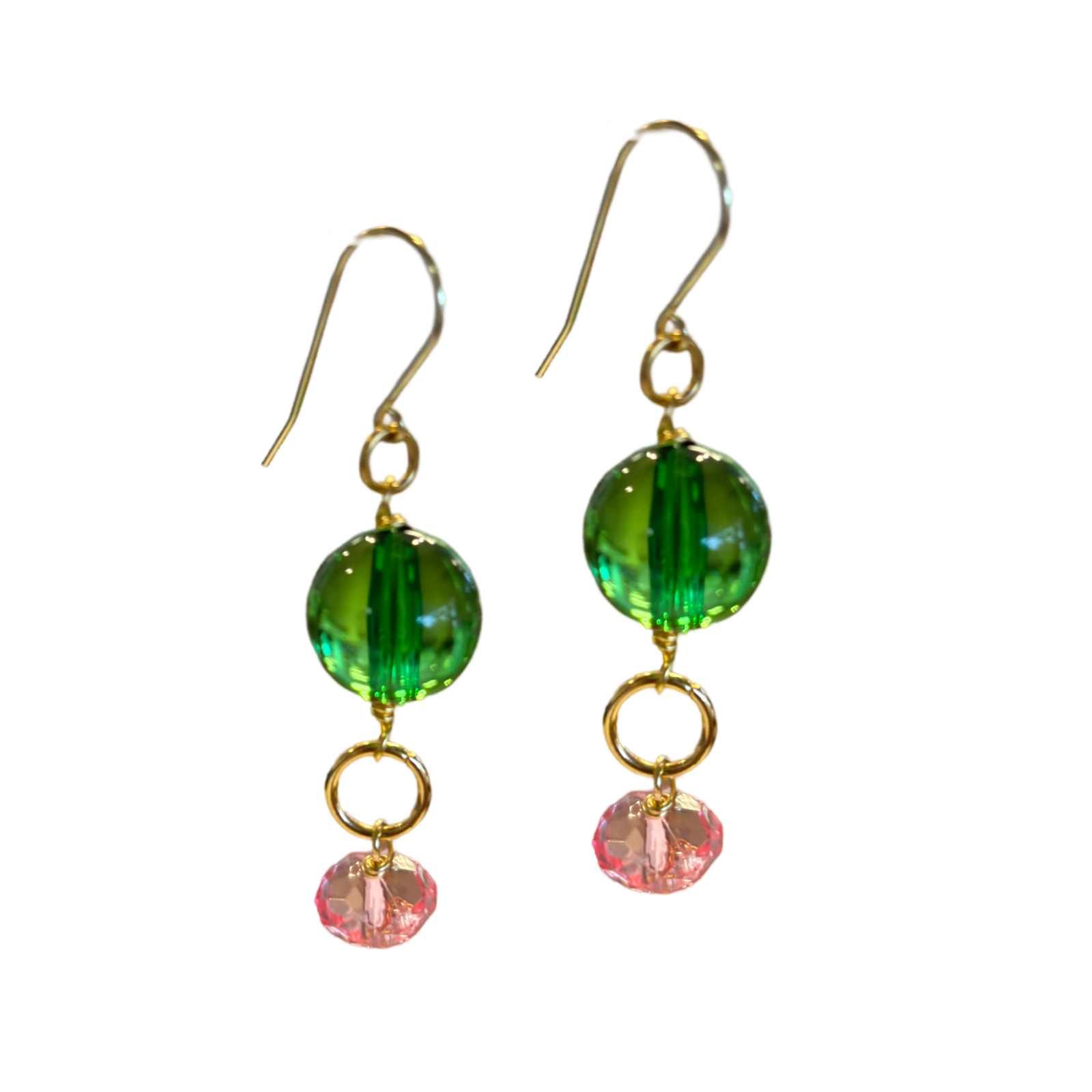 Green Pink Combo Earring