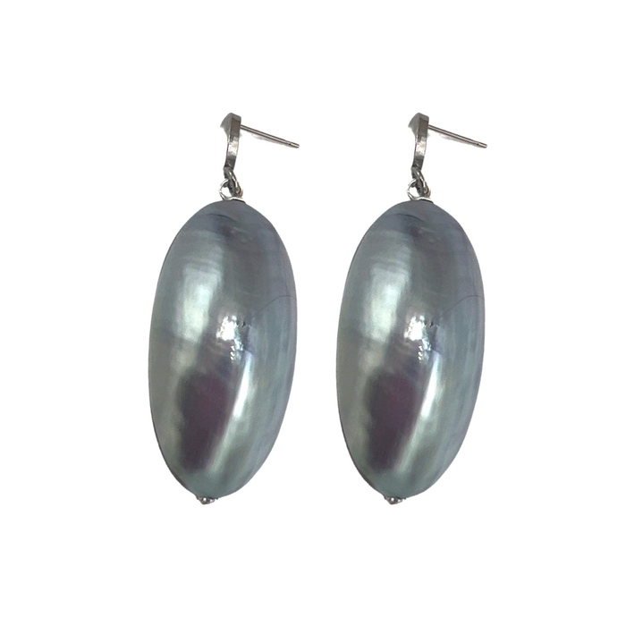 Shell Silver Steel Earring Earrings Cerese D, Inc.   