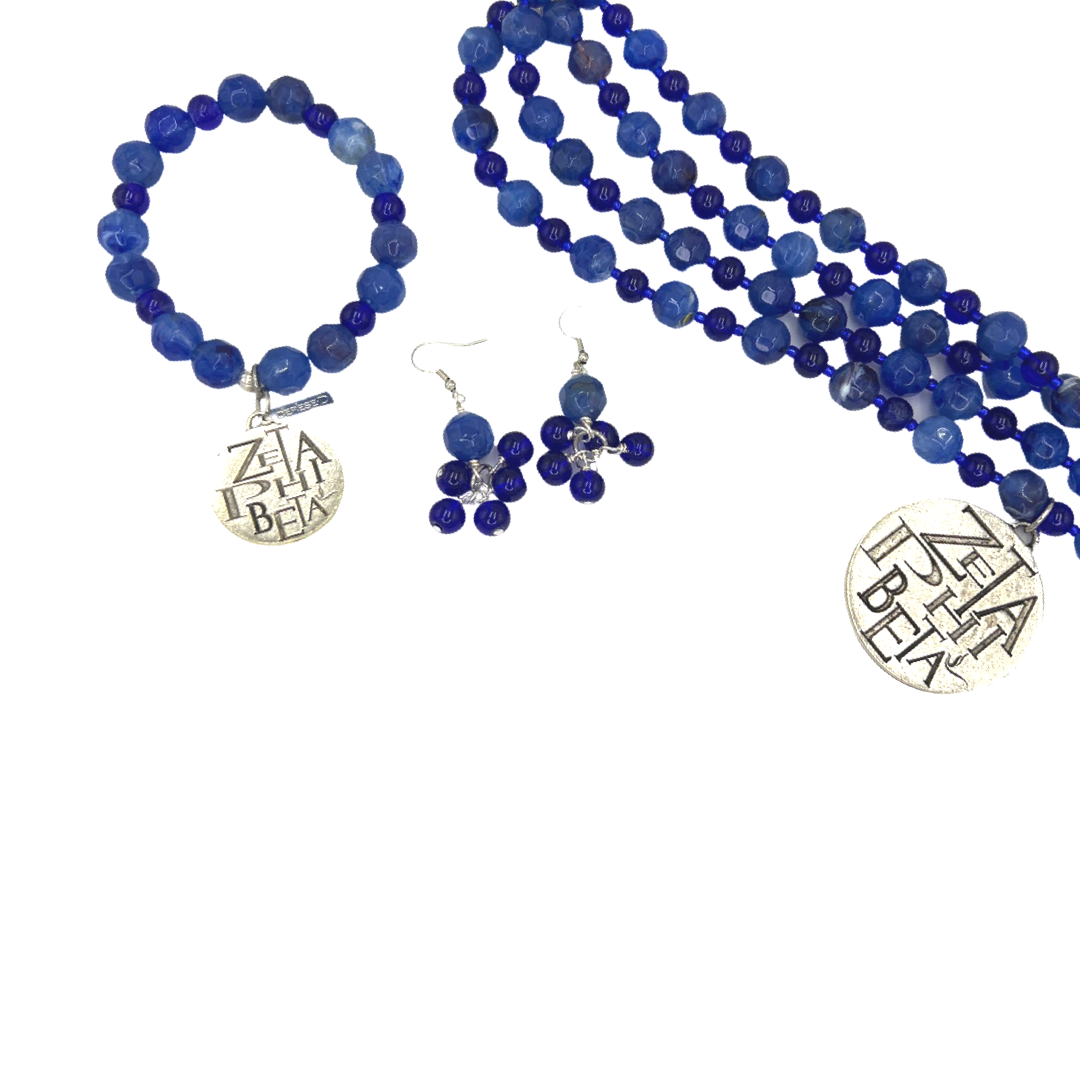 Zeta Fall Blue Necklace Zeta Necklaces Cerese D, Inc.   