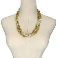 Kedron Crystal Necklace Necklaces Cerese D, Inc. Gold  