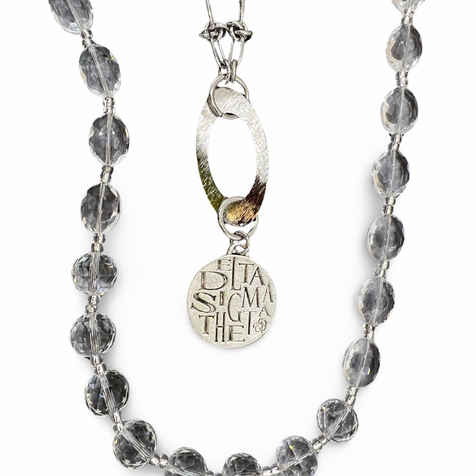 Clear Silver Spark Charm Necklace Necklaces Cerese D, Inc.   