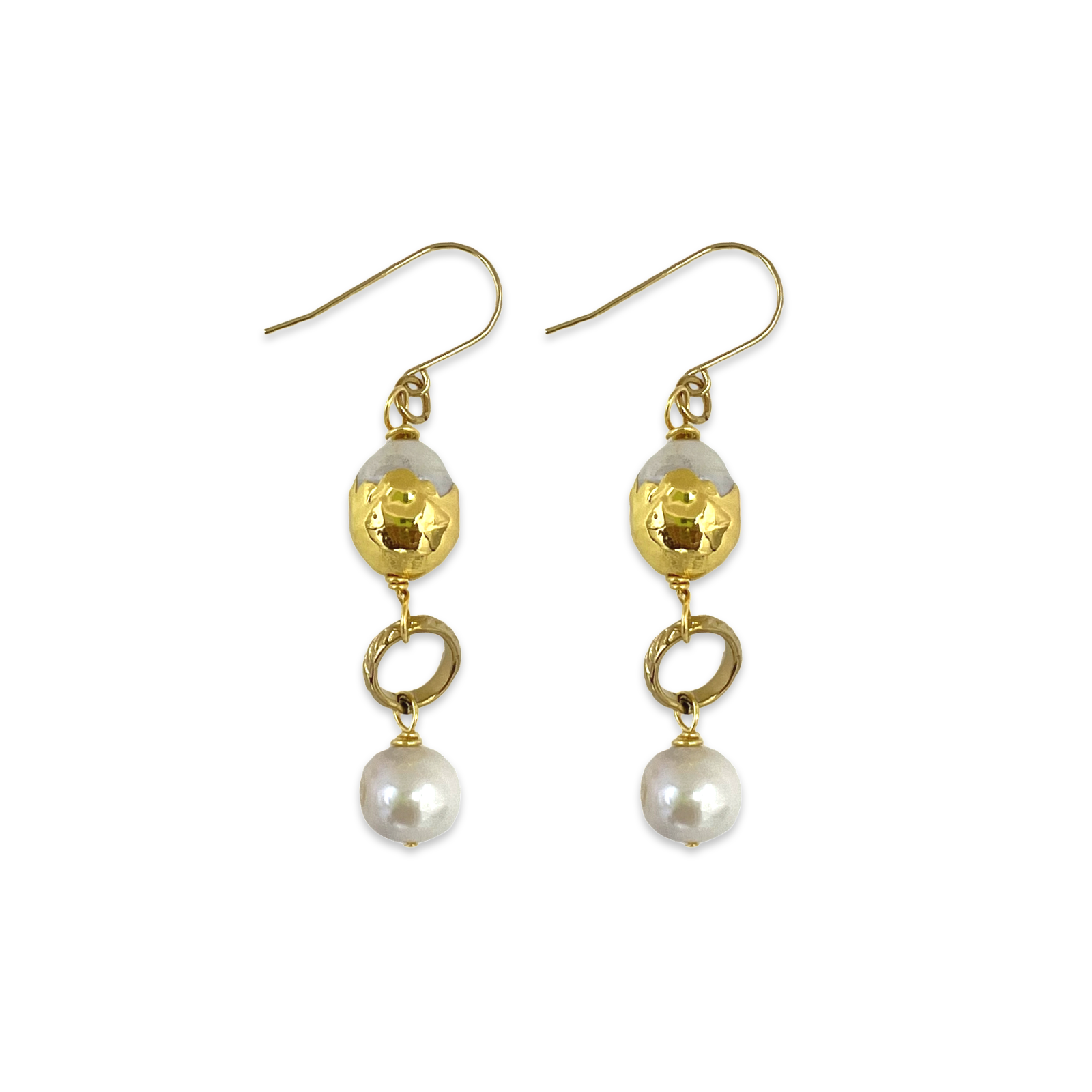 Labor Pearl Goldest Nugget Earring